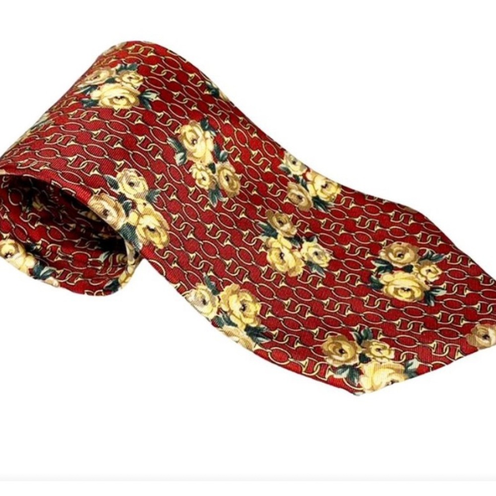 GUCCI (Designed By Paolo Gucci ) Men's Vintage Silk Equestrian and Flora…